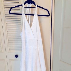 Isaac Mizrahi for target Bright White Eyelet Halter Dress. Perfect for summer!